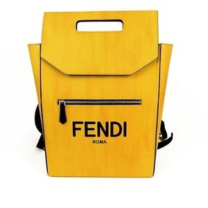 Fendi SS19 Runway Shopper Motif Leather Backpack
